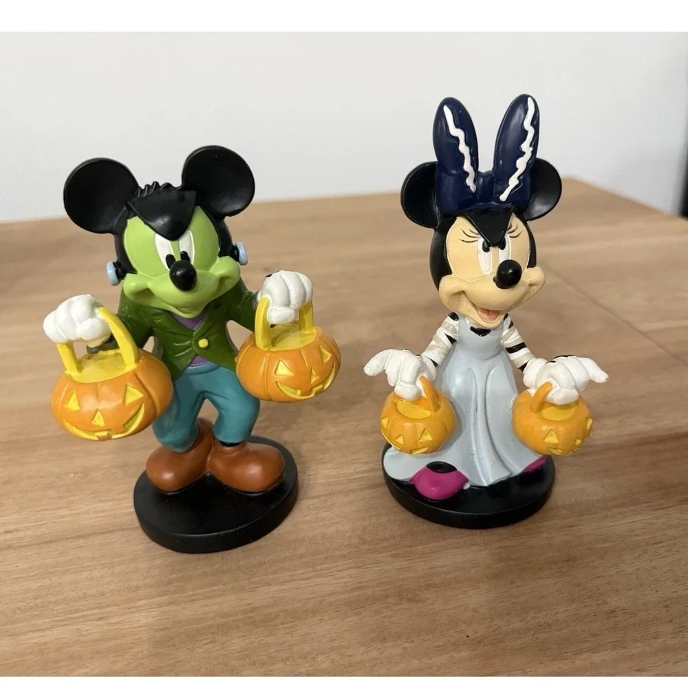 Disney Mickey & Minnie Frankenstein Bride Halloween Trick or Treat Figurines Set
